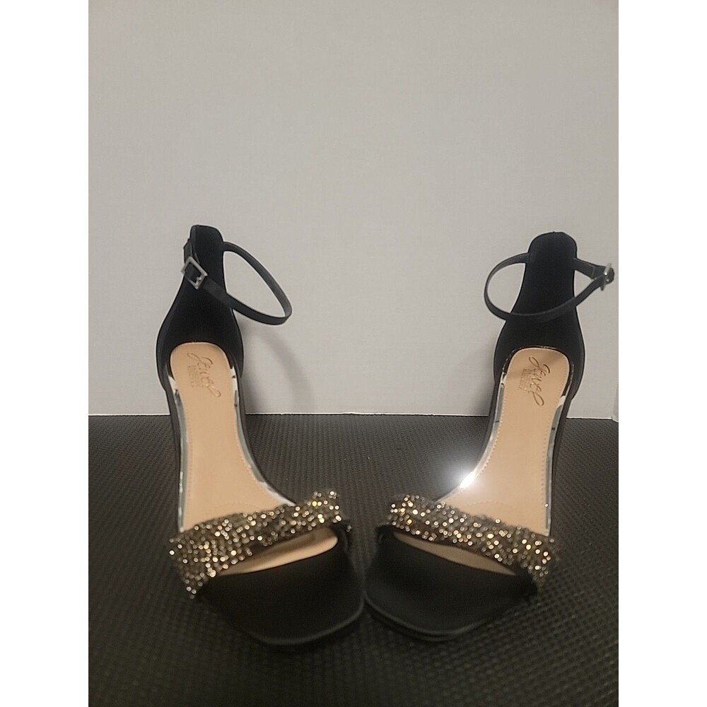 Jewel Badgley Mischka Yesia Black Satin With Crystals Size 8